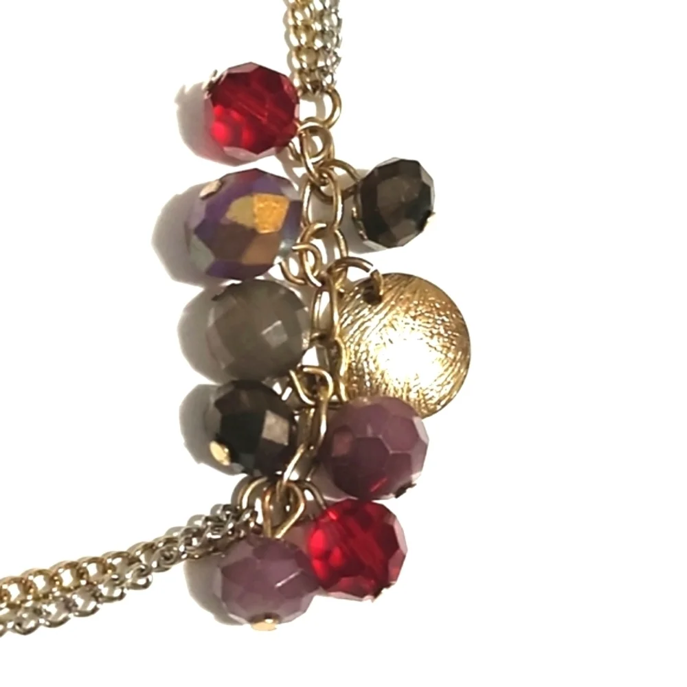 CLEARANCE-FINAL PRICE-NO OFFERS PLEASE-CLUSTERED 2-STRAND LOFT NECKLACE - Picture 5 of 12